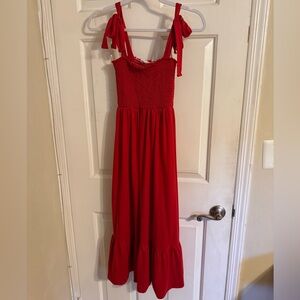 Pinkblush Red Maxi Dress with Tie Straps